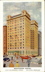 Southern Hotel, Light and Redwood Streets Postcard