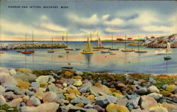 Harbor And Jetties Rockport, MA Postcard Postcard