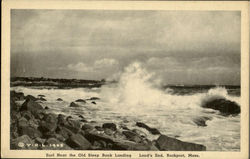 Surf Near The Old Steep Bank Landing, Land's End Rockport, MA Postcard Postcard