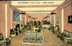 Hotel Roberts View Of Lobby Postcard