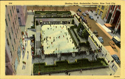 Skating Rink, Rockefeler Center Postcard