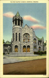 The First Baptist Church Norfolk, VA Postcard Postcard