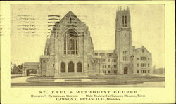 St. Paul's Methodist Church Houston, TX Postcard Postcard