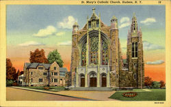 St. Mary's Catholic Church Hudson, NY Postcard Postcard