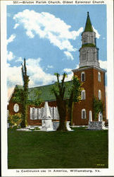 Bruton Parish Church Williamsburg, VA Postcard Postcard