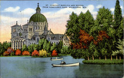 St. Josephat Basilica And School, Kosciuski Park Postcard