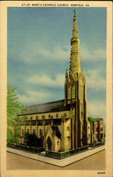 St. Mary's Catholic Church Norfolk, VA Postcard Postcard