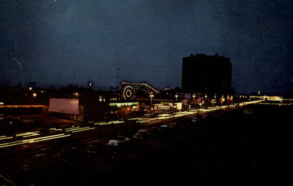 Beach Boulevard At Night Galveston Texas