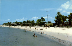 Beautiful Snow White Sands Looking North From Fishing Pier Postcard