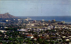 Waikiki Beach And Diamond Head Hawaii Postcard Postcard