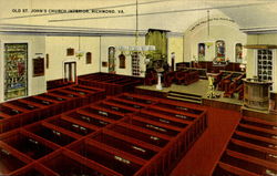 Old St. John's Church Interior Postcard