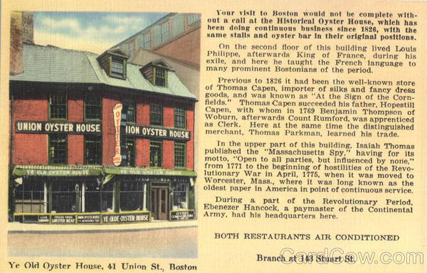 Ye Old Oyster House, Union St Boston Massachusetts
