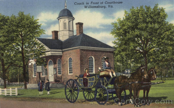 Coach in Front of Courthouse Williamsburg Virginia