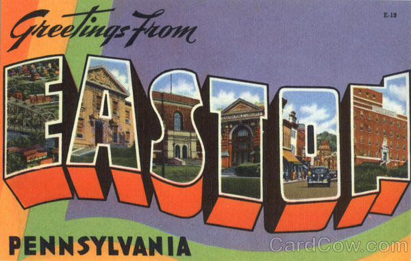 Greetings from Easton Large Letter Pennsylvania