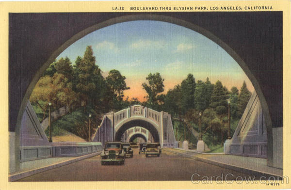 Boulevard Thru Elysian Park Los Angeles California