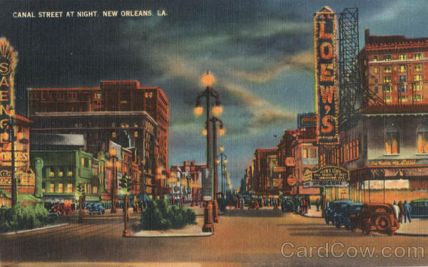 Canal Street At Night New Orleans Louisiana