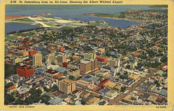 St. Petersburg from an Air-Liner, Showing the Albert Whitted Airport Florida St. Petersburg from an Air-Liner, Showing the Albert Whitted Airport Florida