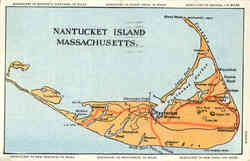 Map of Nantucket Island Postcard