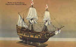 Model of the Mayflower, Pilgrim Hall Plymouth, MA Postcard Postcard