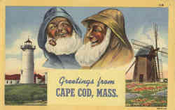 Greetings from Cape Cod Massachusetts Postcard Postcard