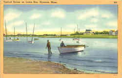 Typical Scene on Lewis Bay Hyannis, MA Postcard Postcard