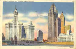 Wrigley Building, Tribune Tower Chicago, IL Postcard Postcard