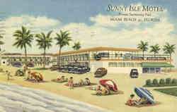 Sunny Isle Motel Private Swimming Pool Postcard