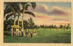 Bayshore Golf Course Golfing and refreshments under the Palms Miami Beach, FL Postcard Postcard