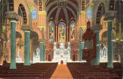 Interior of Sacred Heart Church Postcard