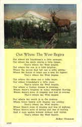 Out Where The West Begins Arthur Chapman Poem Poems & Poets Postcard Postcard