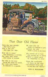 That Dear Old Flivver - King A. Woodburn Poem Cars Postcard Postcard