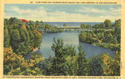 View from Zoo Showing Bath House and Lake Ontario in the Background, Durand Eastman Park Postcard