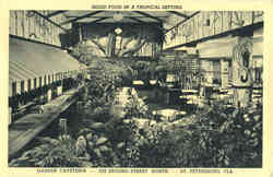 Good food in a Tropical Setting Garden Cafeteria, Second Street North Postcard