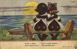 Cheek to cheek Black Americana Postcard Postcard