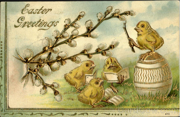Easter Greetings With Chicks