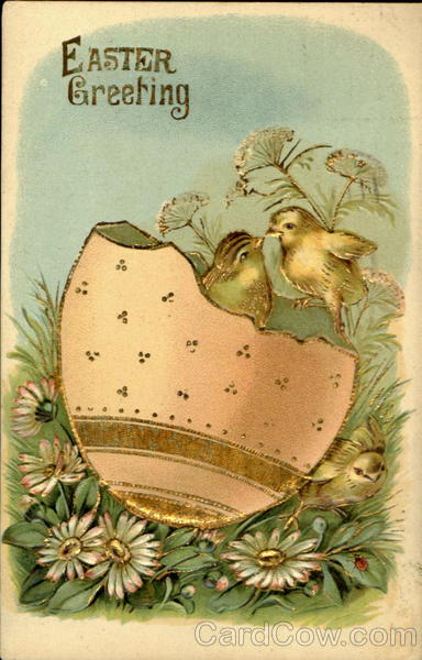 Easter Greeting With Chicks