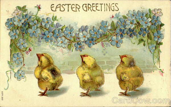 Easter Greetings With Chicks