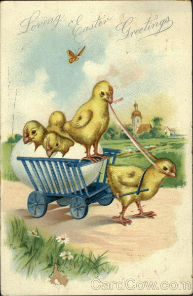Loving Easter Greetings With Chicks