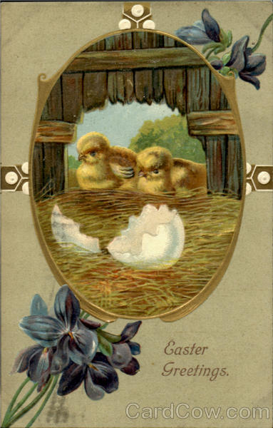 Easter Greetings With Chicks