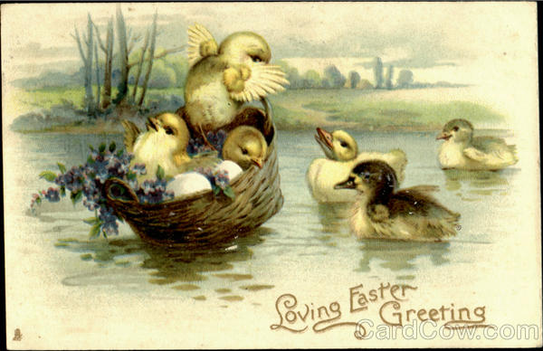 Loving Easter Greeting With Chicks