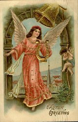 Easter Greeting With Angels Postcard Postcard