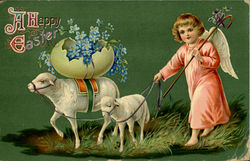 A Happy Easter With Angels Postcard Postcard