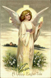 A Happy Easter-Tide With Angels Postcard Postcard