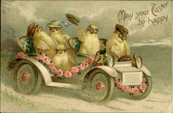May Your Easter Be Happy With Chicks Postcard Postcard