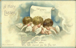 A Holy Easter With Angels Postcard Postcard