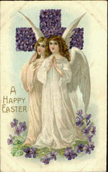 A Happy Easter With Angels Postcard Postcard