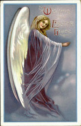 Wishing You Easter Grace With Angels Postcard Postcard