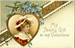 My Heart's Gift To My Valentine Women Postcard Postcard