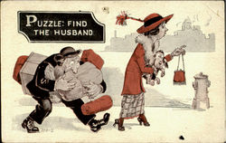 Puzzle Find The Husband Postcard