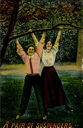 A Pair Of Suspenders Romance & Love Postcard Postcard